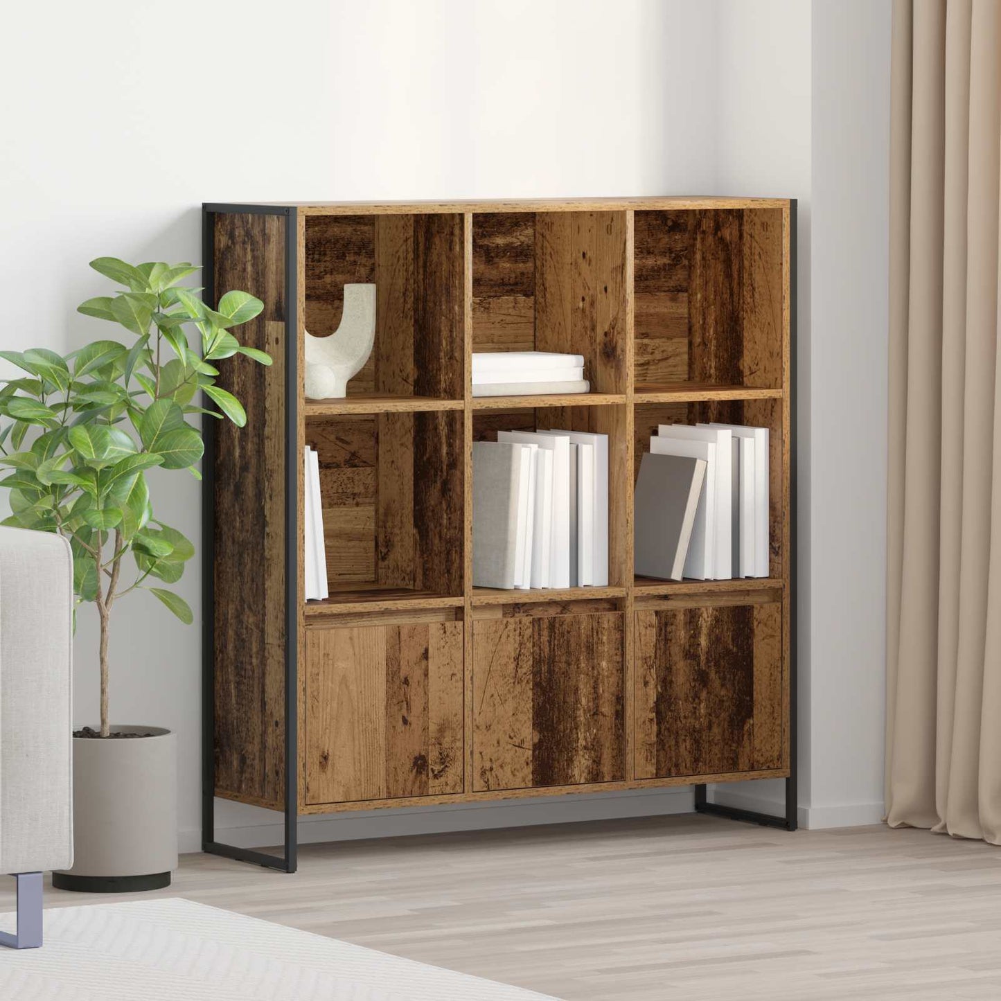 vidaXL Bücherregal 2 pcs Altholz 99,5 x 30 x 108 cm Holzwerkstoff