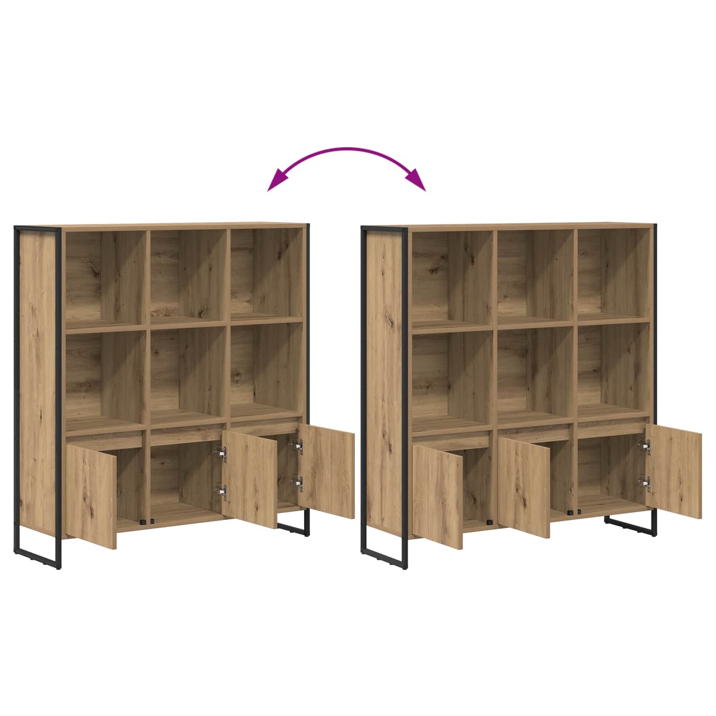 vidaXL Bücherregal 2 pcs Kunsthandwerk Eiche 99,5 x 30 x 108 cm