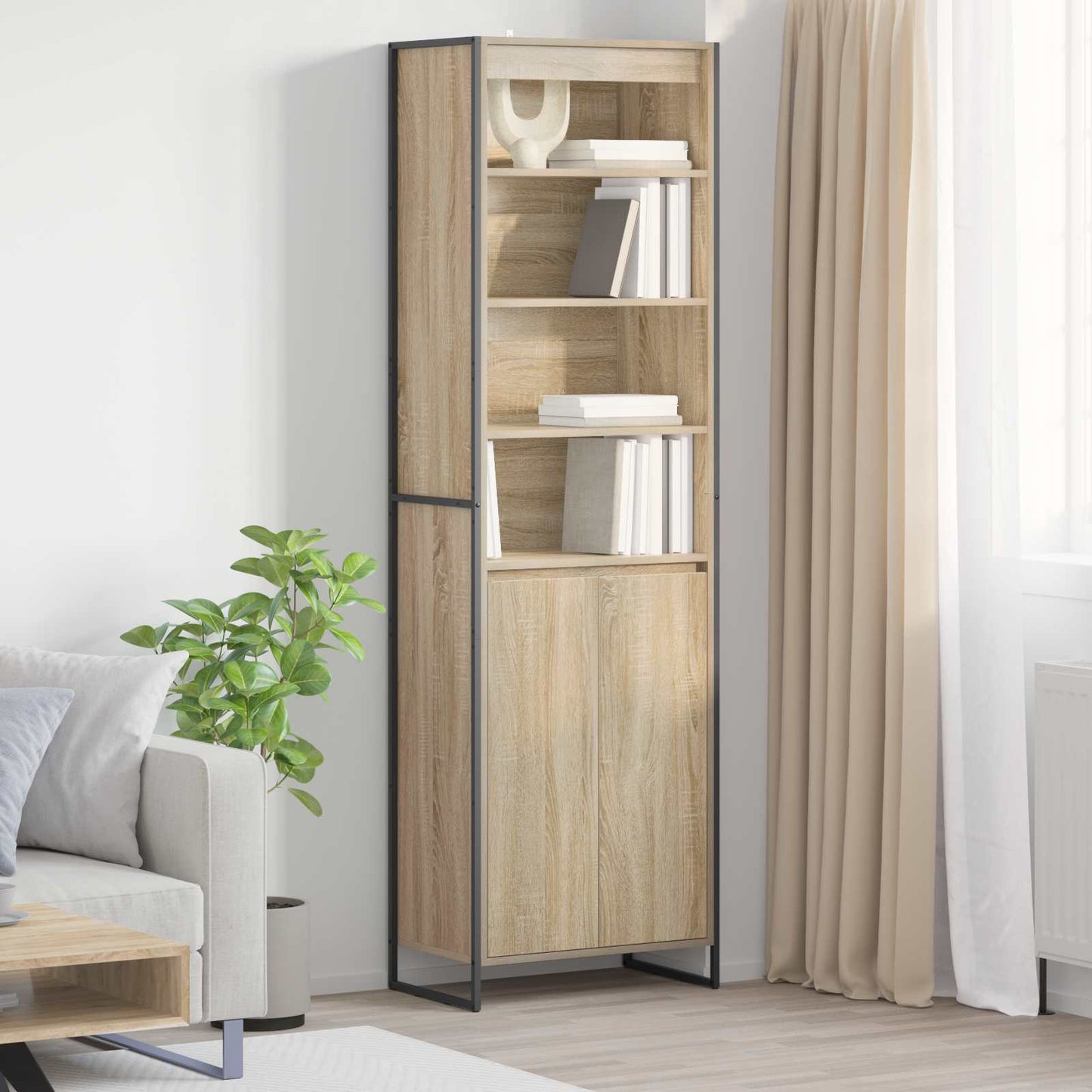vidaXL Hohe Schränke 2 pcs Sonoma 60 x 36 x 200 cm Holzwerkstoff