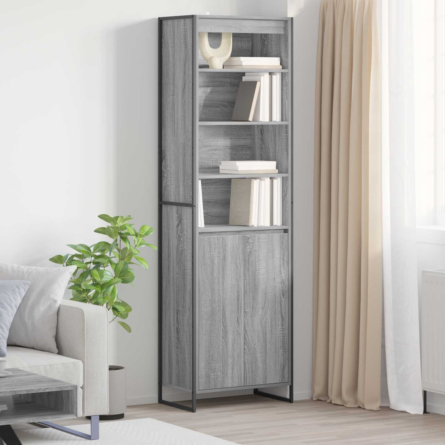 vidaXL Hohe Schränke 2 pcs Graues Sonoma 60 x 36 x 200 cm