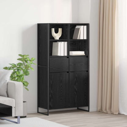 vidaXL Sideboard 2 pcs Schwarz Eichen-Optik 81 x 36 x 150.5 cm