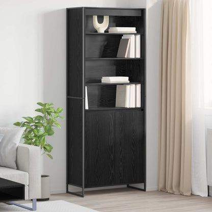 vidaXL Hohe Schränke 2 pcs Schwarz Eichen-Optik 79 x 36 x 200 cm