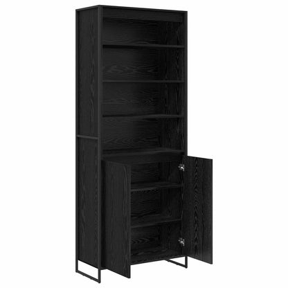 vidaXL Hohe Schränke 2 pcs Schwarz Eichen-Optik 79 x 36 x 200 cm