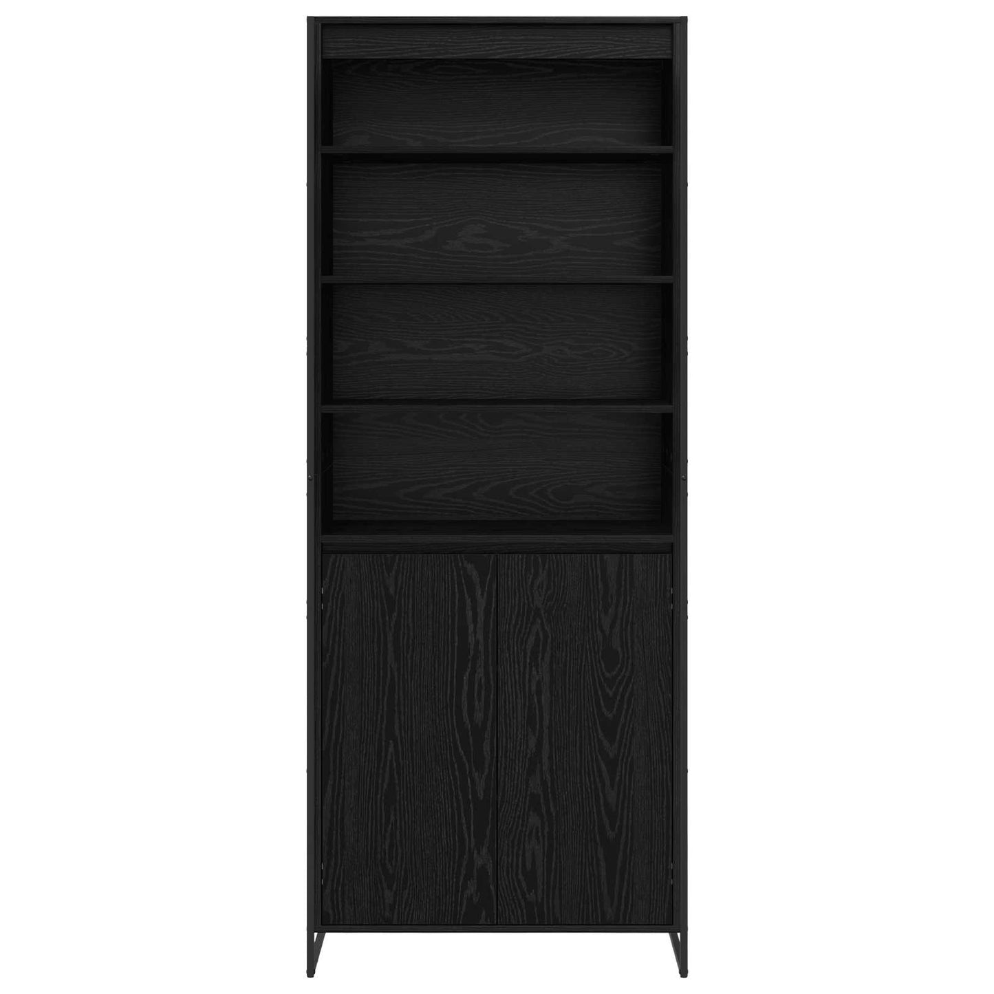 vidaXL Hohe Schränke 2 pcs Schwarz Eichen-Optik 79 x 36 x 200 cm