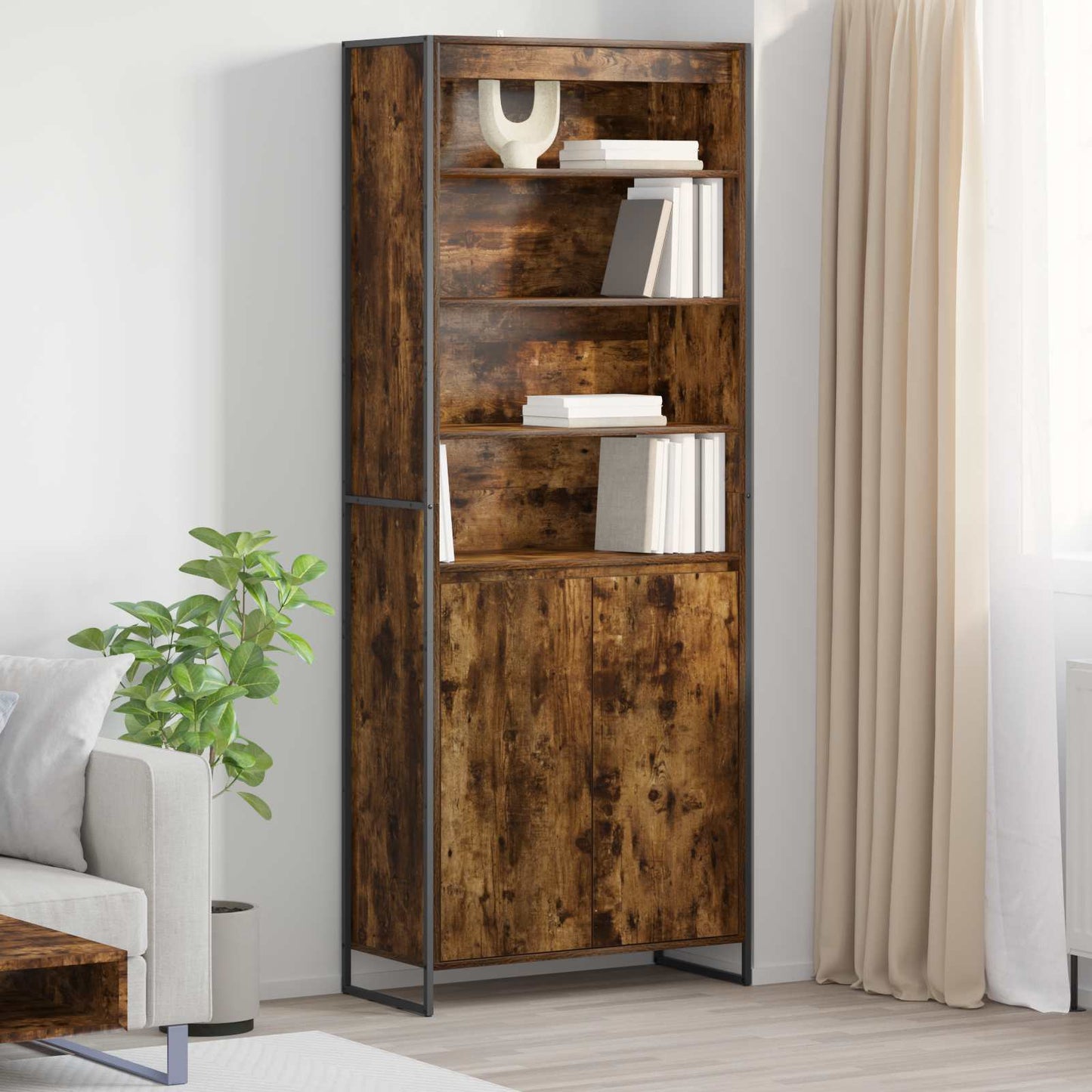 vidaXL Hohe Schränke 2 pcs Raucharbe 79 x 36 x 200 cm Holzwerkstoff