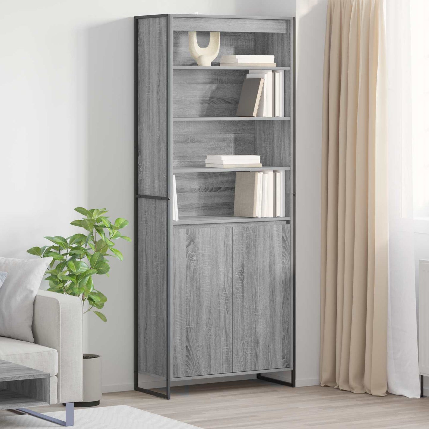 vidaXL Hohe Schränke 2 pcs Graues Sonoma 79 x 36 x 200 cm