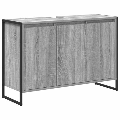 Badezimmermöbel-Set mit Schubladen Graues Sonoma Holzwerkstoff