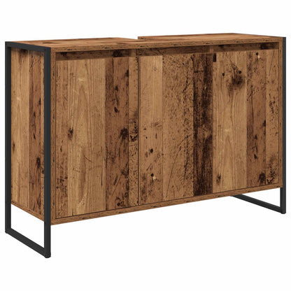 vidaXL Badezimmermöbel-Set mit Schubladen Altholz Holzwerkstoff