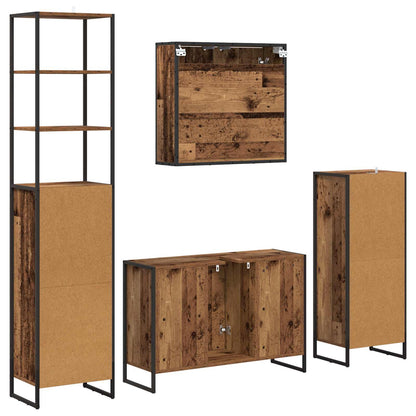 vidaXL Badezimmermöbel-Set mit Schubladen Altholz Holzwerkstoff