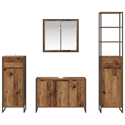 vidaXL Badezimmermöbel-Set mit Schubladen Altholz Holzwerkstoff