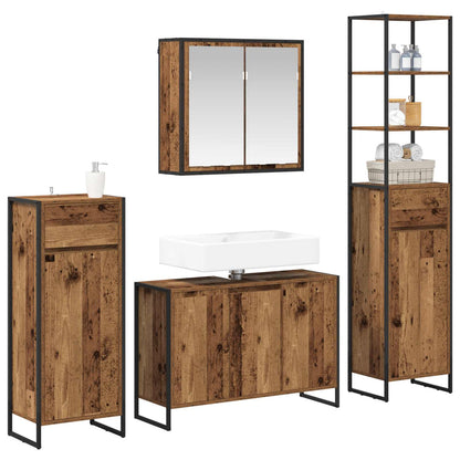 vidaXL Badezimmermöbel-Set mit Schubladen Altholz Holzwerkstoff