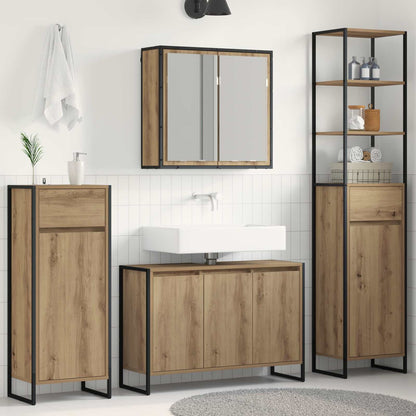 vidaXL Badezimmermöbel-Set mit Schubladen Artisan-Eiche Holzwerkstoff