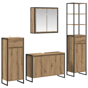 vidaXL Badezimmermöbel-Set mit Schubladen Artisan-Eiche Holzwerkstoff
