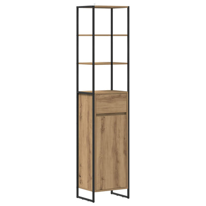 vidaXL Badezimmermöbel-Set mit Schubladen Artisan-Eiche Holzwerkstoff