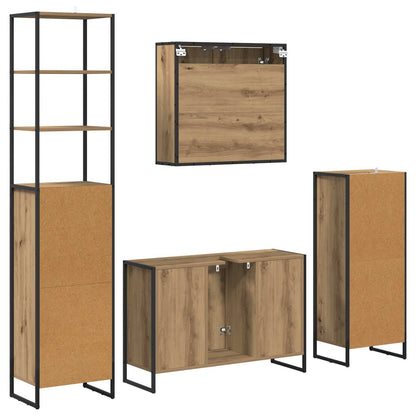 vidaXL Badezimmermöbel-Set mit Schubladen Artisan-Eiche Holzwerkstoff