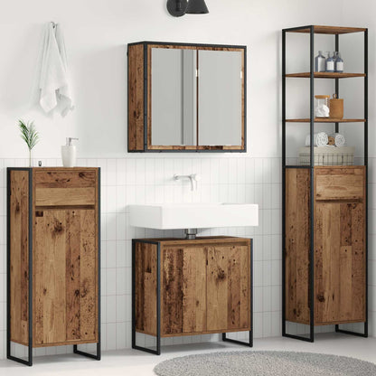 vidaXL Badezimmermöbel-Set mit Schubladen Altholz Holzwerkstoff