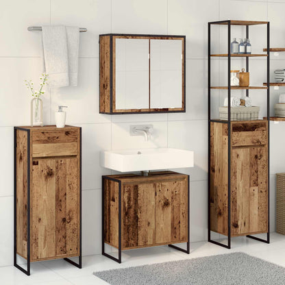 vidaXL Badezimmermöbel-Set mit Schubladen Altholz Holzwerkstoff