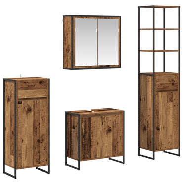 vidaXL Badezimmermöbel-Set mit Schubladen Altholz Holzwerkstoff