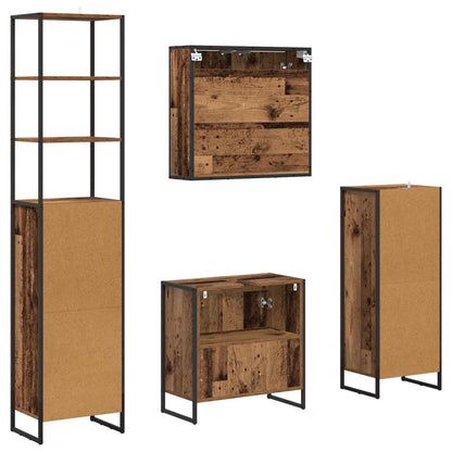 vidaXL Badezimmermöbel-Set mit Schubladen Altholz Holzwerkstoff