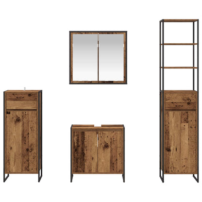 vidaXL Badezimmermöbel-Set mit Schubladen Altholz Holzwerkstoff