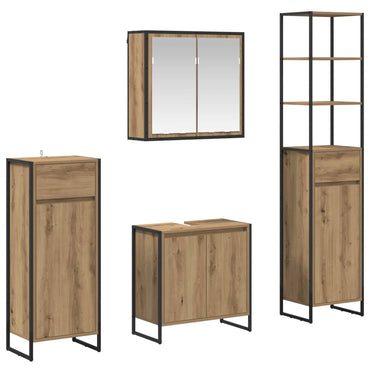 vidaXL Badezimmermöbel-Set mit Schubladen Artisan-Eiche Holzwerkstoff