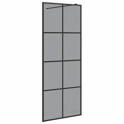 Walk-in Duschwand Schwarz 80 x 195 cm Gehärtetes Glas