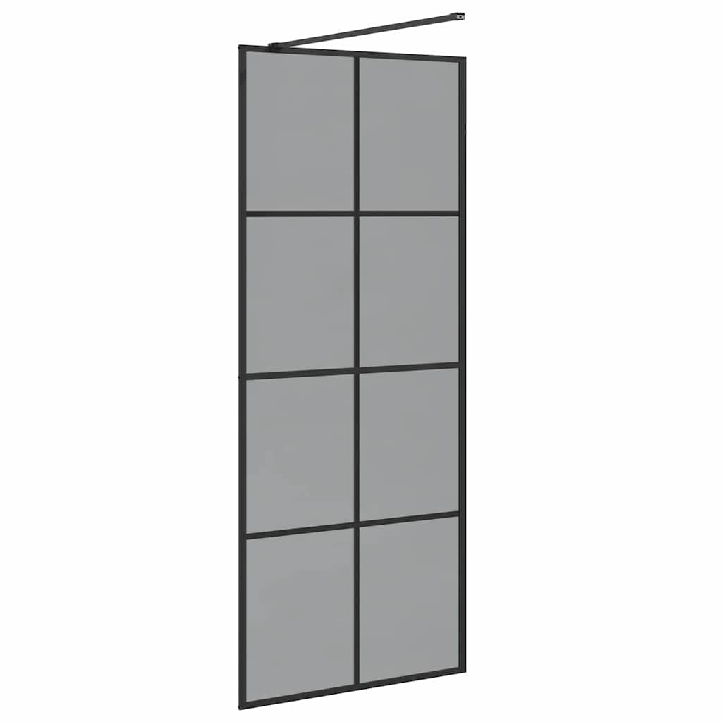 Walk-in Duschwand Schwarz 80 x 195 cm Gehärtetes Glas