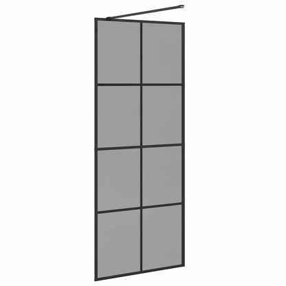 Walk-in Duschwand Schwarz 80 x 195 cm Gehärtetes Glas