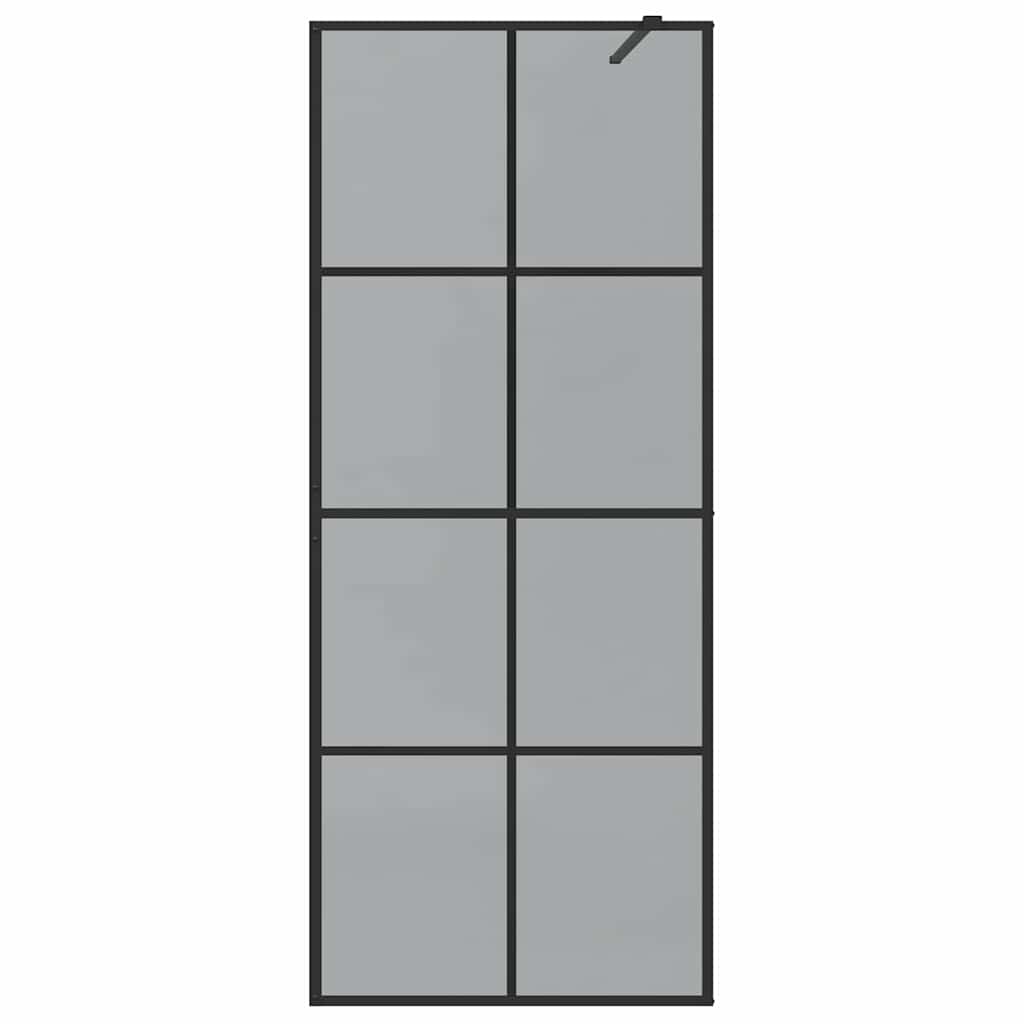 Walk-in Duschwand Schwarz 80 x 195 cm Gehärtetes Glas
