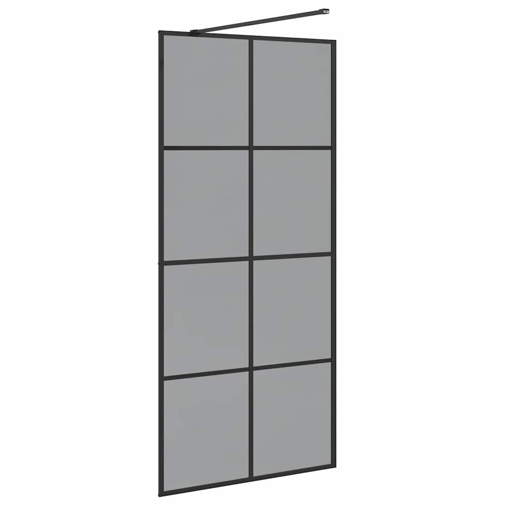 Walk-in Duschwand Schwarz 90 x 195 cm Gehärtetes Glas