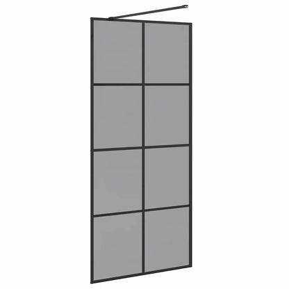 Walk-in Duschwand Schwarz 90 x 195 cm Gehärtetes Glas