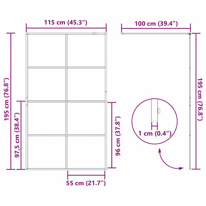 Walk-in Duschwand Gold 115 x 195 cm Gehärtetes Glas