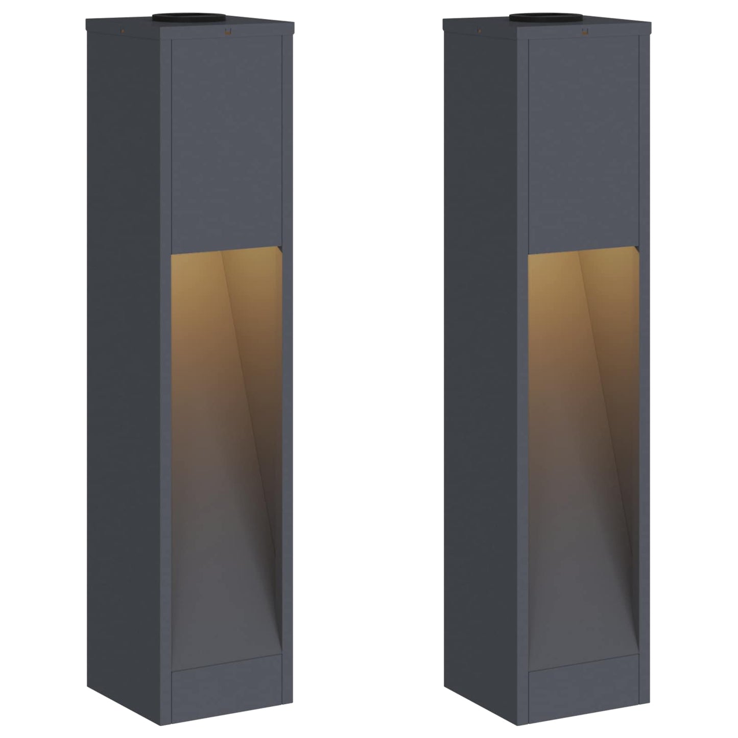 Solar LED Wegeleuchte 2 pcs Anthrazit Kalt gewalzter Stahl