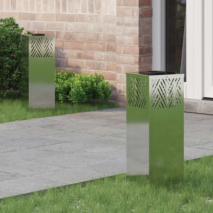 Solar LED Weg Licht 2 pcs Silber Galvanisiert