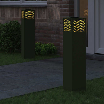 Solar LED Weg Licht 2 pcs Olive Grün Kalt gewalzter Stahl