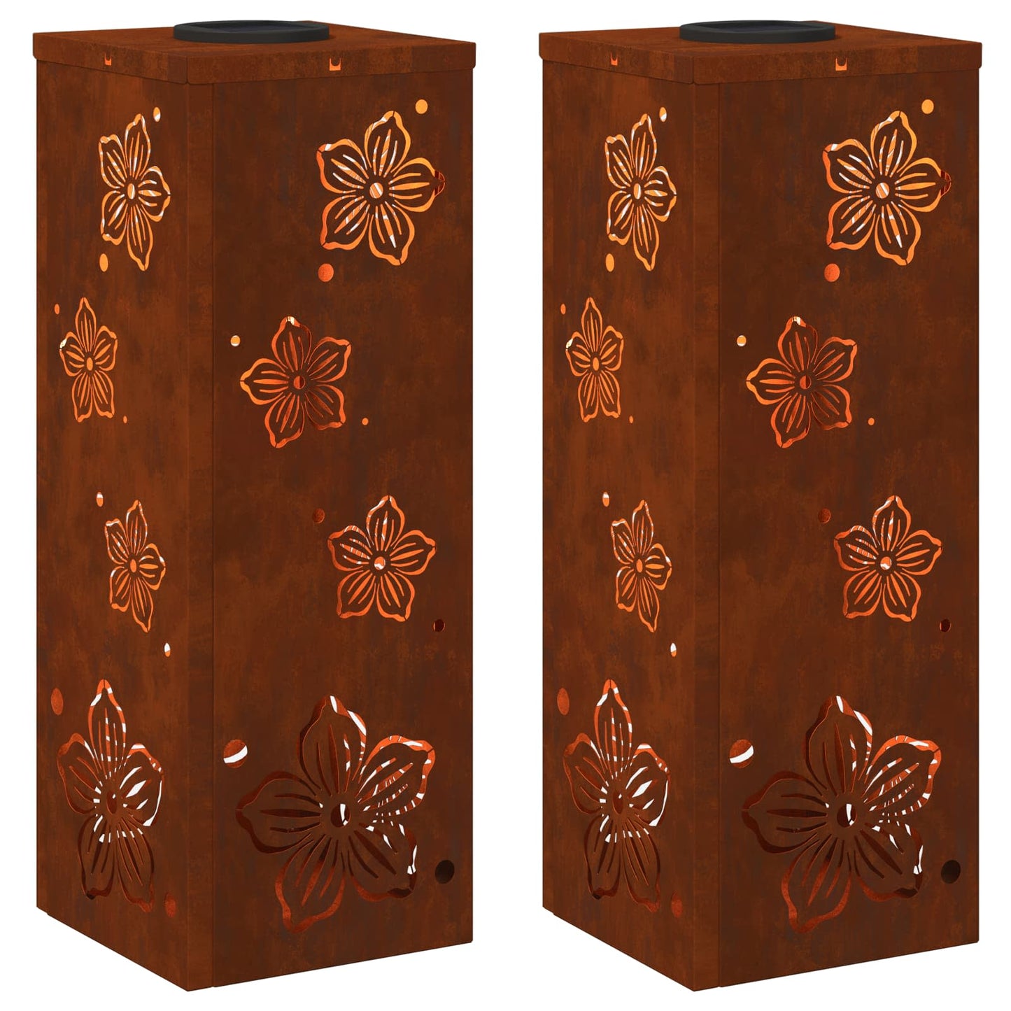 Solar LED Weg Licht 2 pcs Rostig Wetterfeststahl