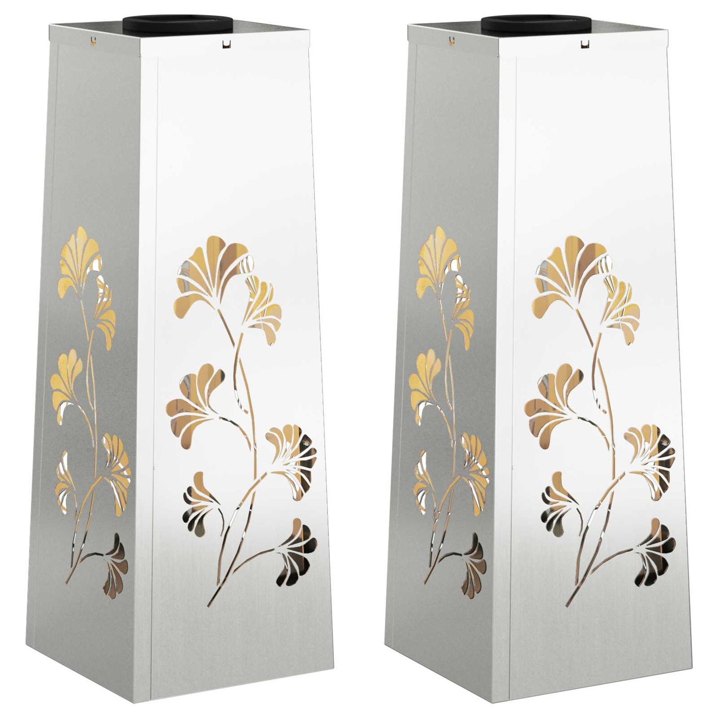 Solar LED Weg Licht 2 pcs Silber Galvanisiertes Stahl