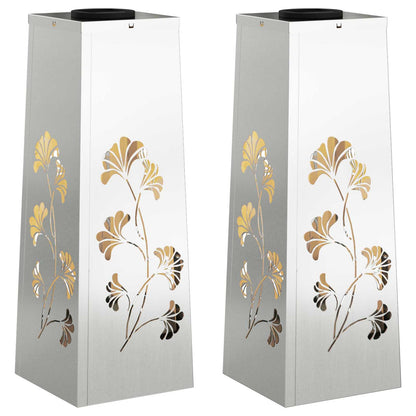 Solar LED Weg Licht 2 pcs Silber Galvanisiertes Stahl