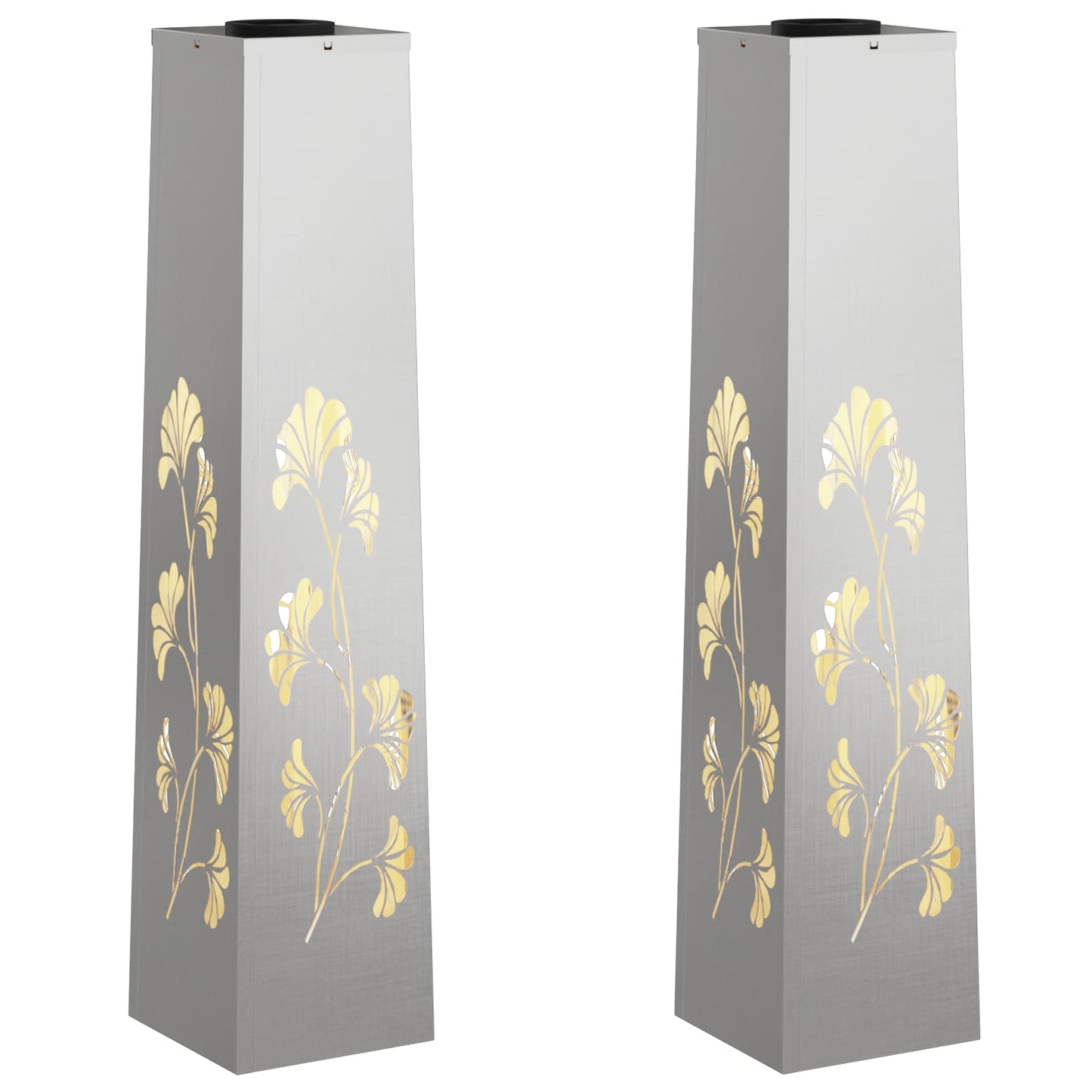 Solar LED Weg Licht 2 pcs Silber Edelstahl