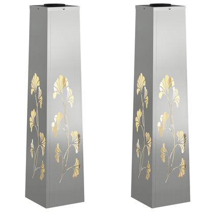 Solar LED Weg Licht 2 pcs Silber Galvanisiertes Stahl