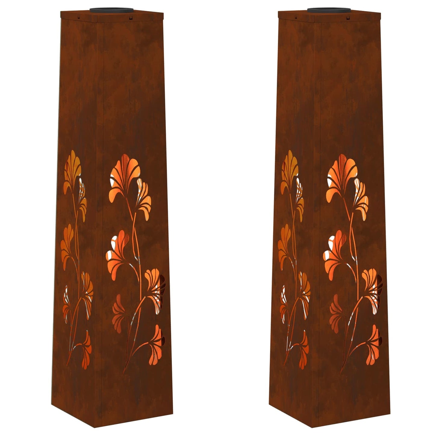 Solar LED Weg Licht 2 pcs Rostig Wetterfeststahl