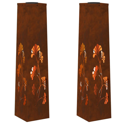 Solar LED Weg Licht 2 pcs Rostig Wetterfeststahl