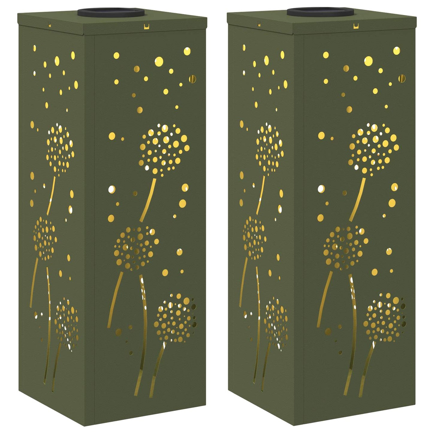 Solar LED Weg Licht 2 pcs Olive Grün Kalt gewalzter Stahl