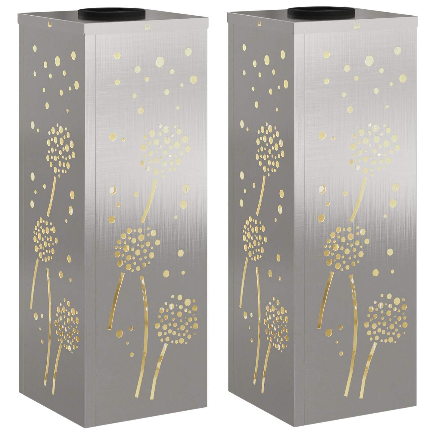 Solar LED Weg Licht 2 pcs Silber Edelstahl