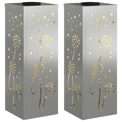 Solar LED Weg Licht 2 pcs Silber Galvanisiertes Stahl