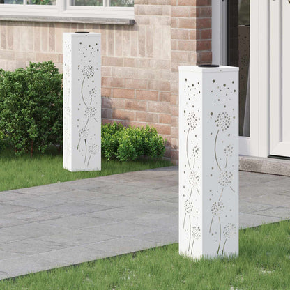 Solar LED Weg Licht 2 pcs Weiß Kalt gewalzter Stahl