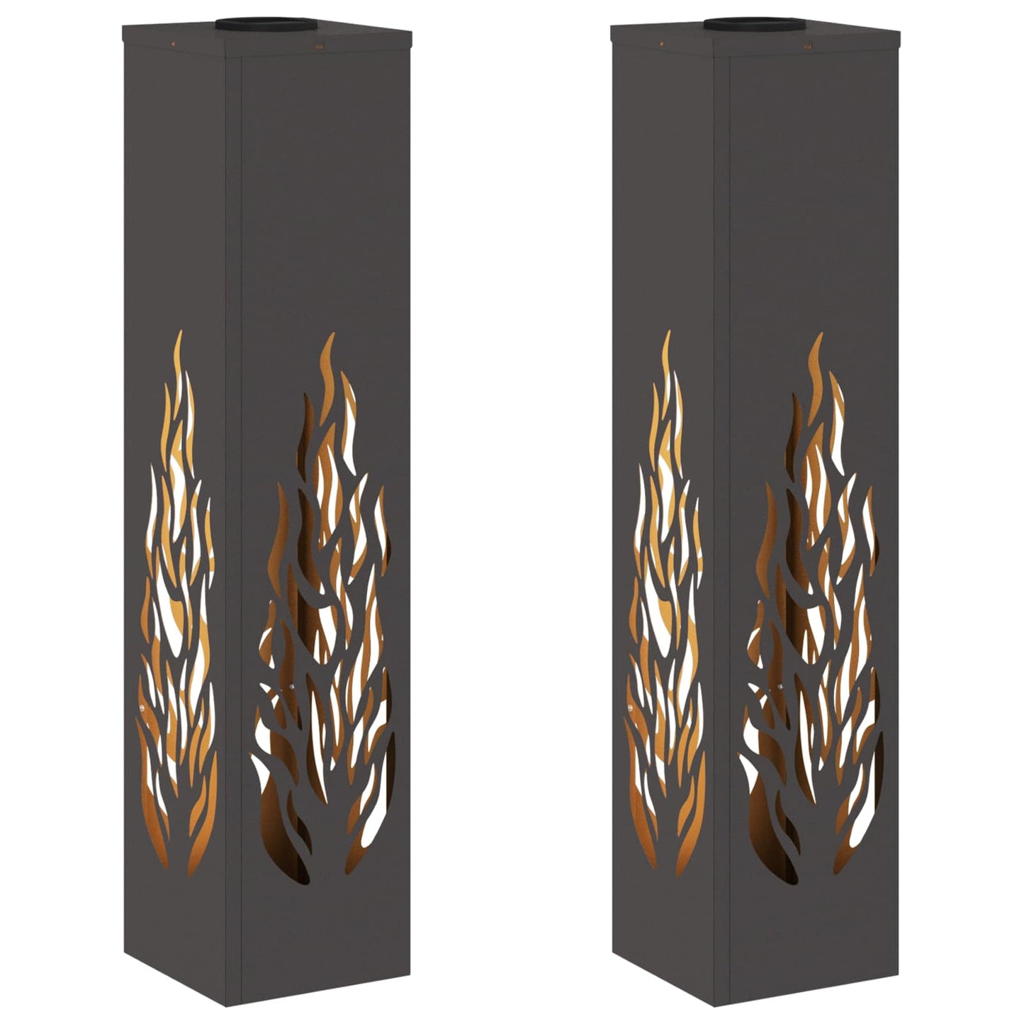 Solar LED Weg Licht 2 pcs Schwarz Kalt gewalzter Stahl