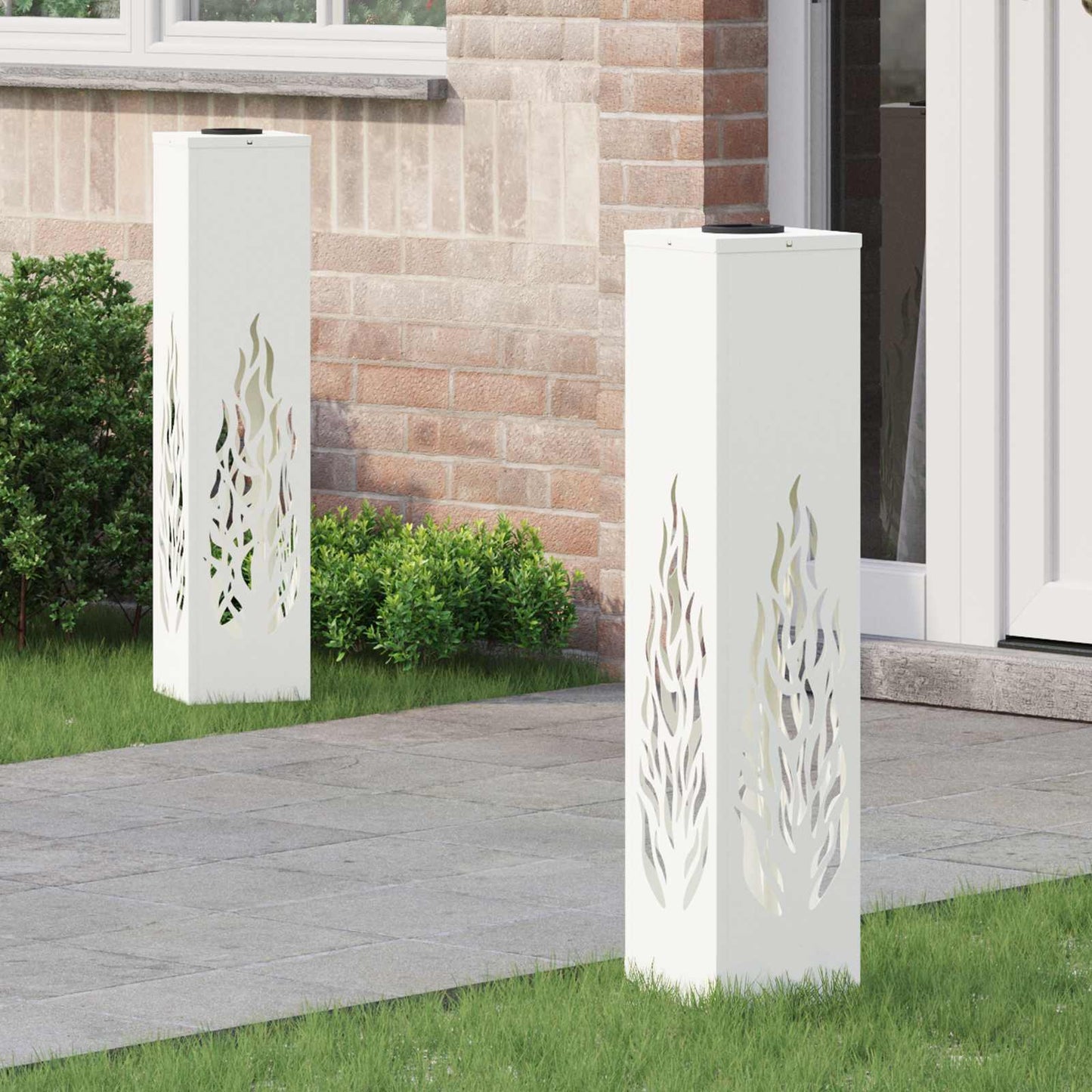 Solar LED Weg Licht 2 pcs Weiß Kalt gewalzter Stahl