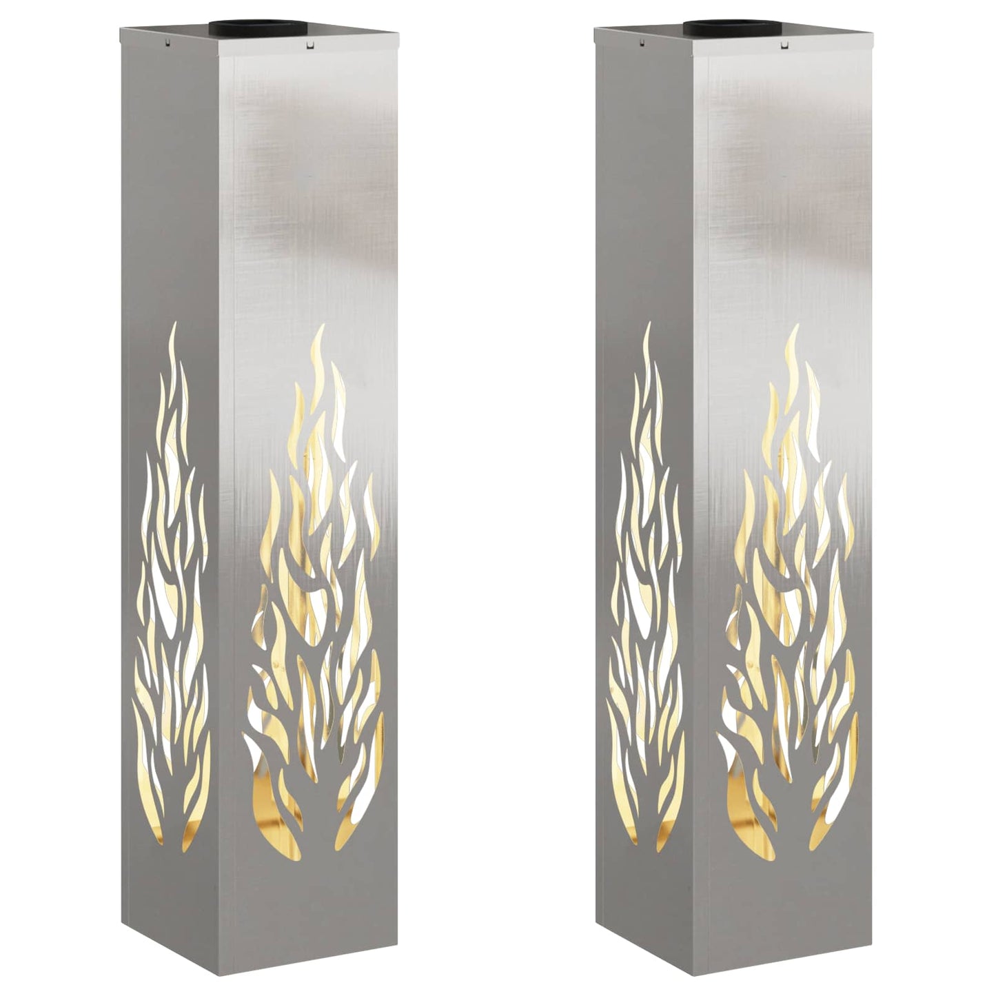 Solar LED Weg Licht 2 pcs Silber Edelstahl