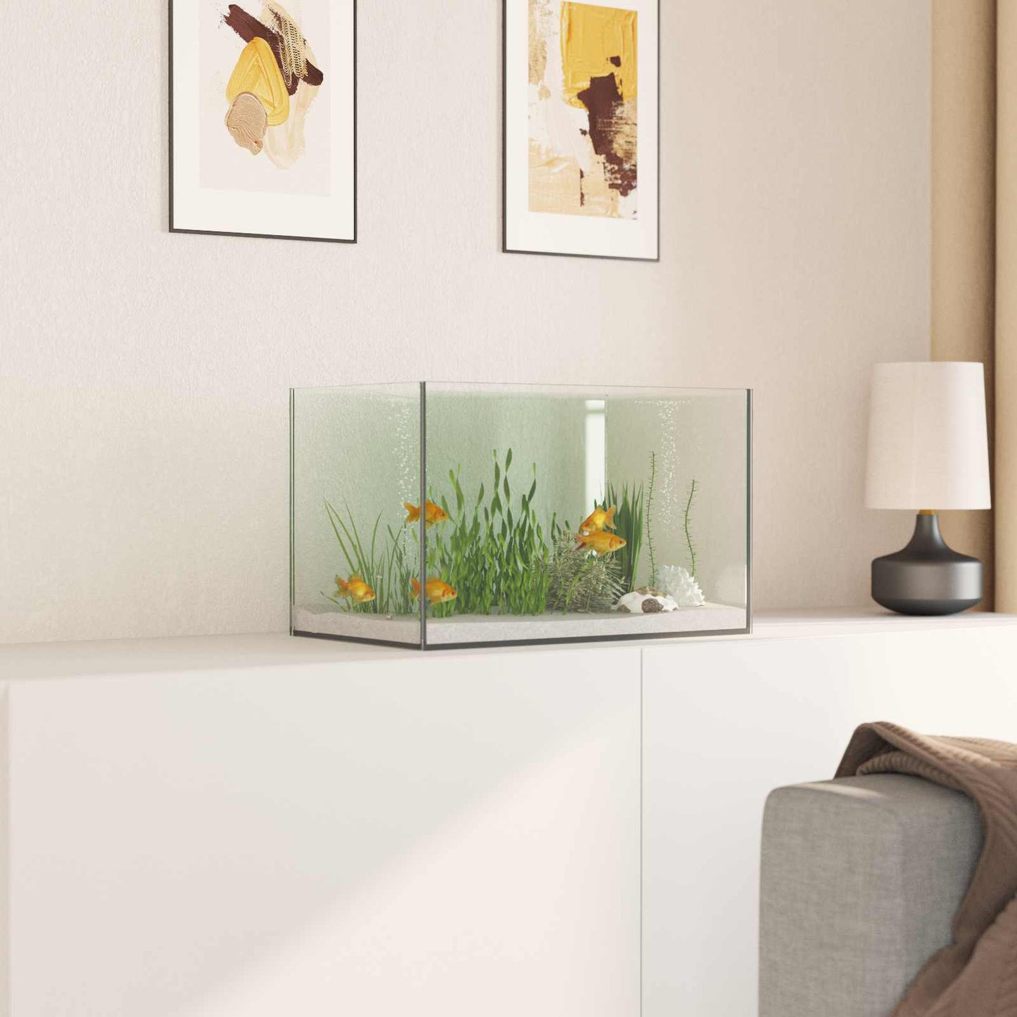 Aquarium mit Speicher Transparent 40 x 25 x 25 cm Glas